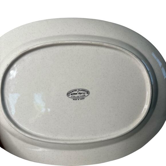 Country Classics by Action 1988 Goose Floral Oval Serving Platter 12” Japan Farm - Picture 4 of 5